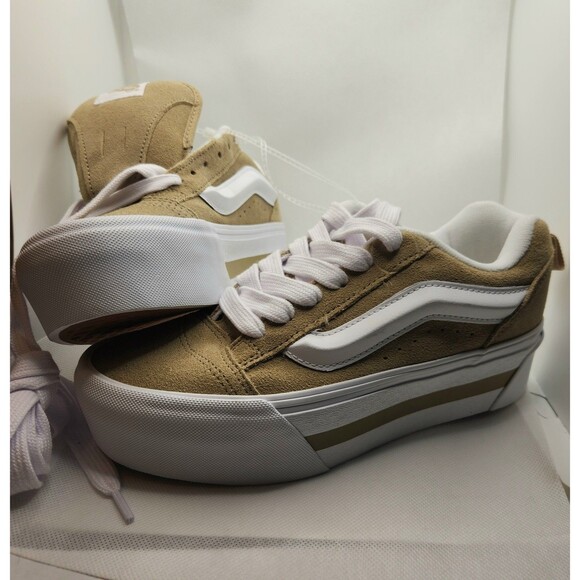 VANS Knu Stack Platform Shoe Nostalgia Cornstalk Women's 7.5 Puffy Tongue - Picture 5 of 12